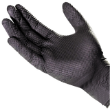 Black Textured Nitrile Gloves, 8Mil Full grip Heavy Duty